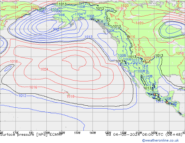 приземное давление ECMWF сб 04.05.2024 06 UTC