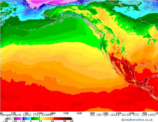 Temperature (2m) ECMWF Su 05.05.2024 00 UTC
