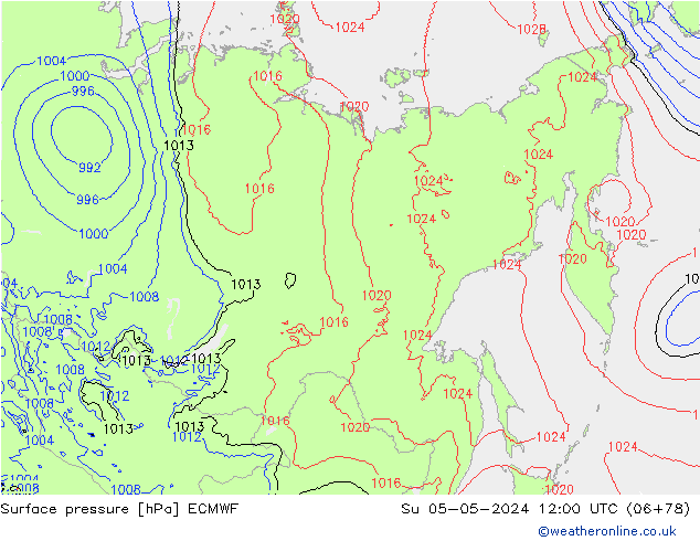 приземное давление ECMWF Вс 05.05.2024 12 UTC
