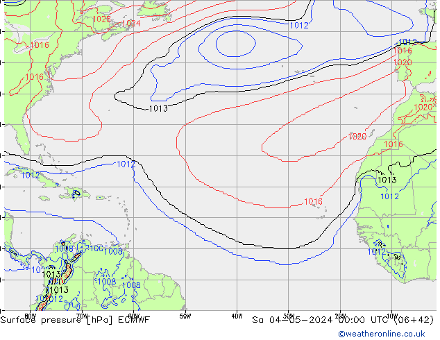 pressão do solo ECMWF Sáb 04.05.2024 00 UTC