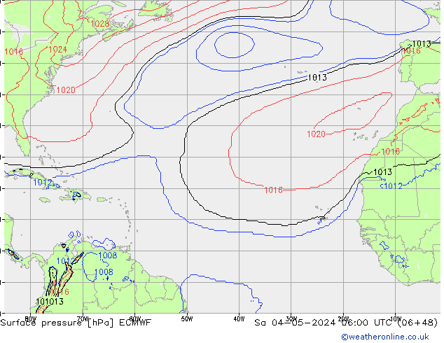 Surface pressure ECMWF Sa 04.05.2024 06 UTC