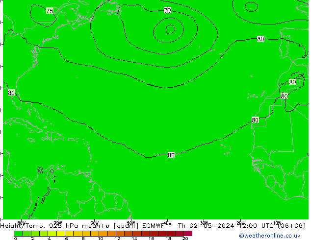 Height/Temp. 925 hPa ECMWF Th 02.05.2024 12 UTC