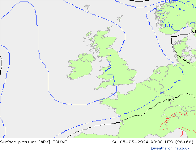 Luchtdruk (Grond) ECMWF zo 05.05.2024 00 UTC