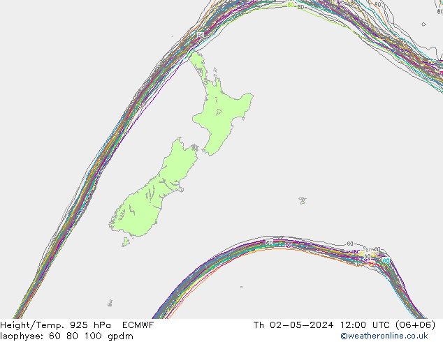 Yükseklik/Sıc. 925 hPa ECMWF Per 02.05.2024 12 UTC