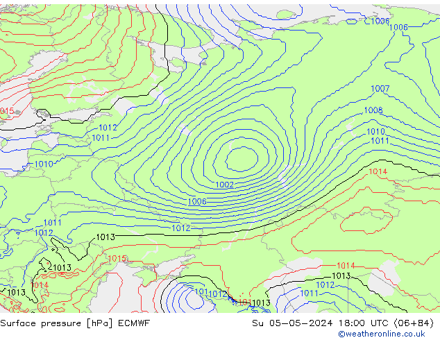 Luchtdruk (Grond) ECMWF zo 05.05.2024 18 UTC