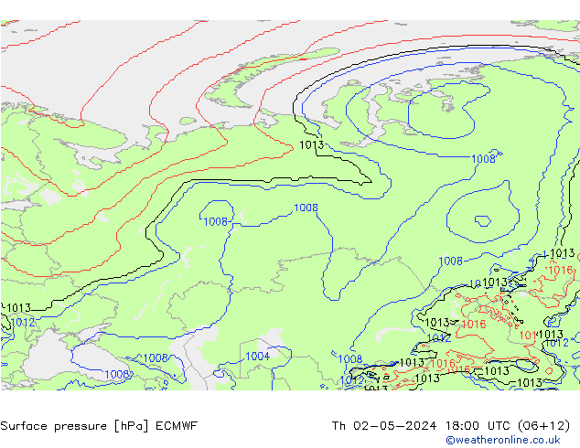 Surface pressure ECMWF Th 02.05.2024 18 UTC