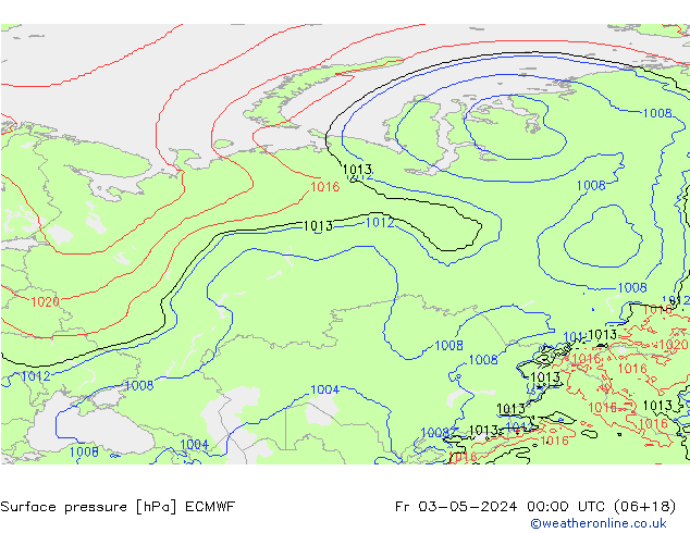 Surface pressure ECMWF Fr 03.05.2024 00 UTC