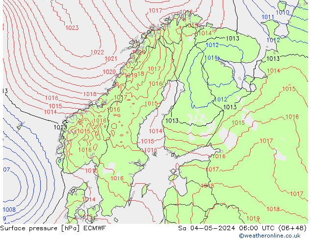 pressão do solo ECMWF Sáb 04.05.2024 06 UTC