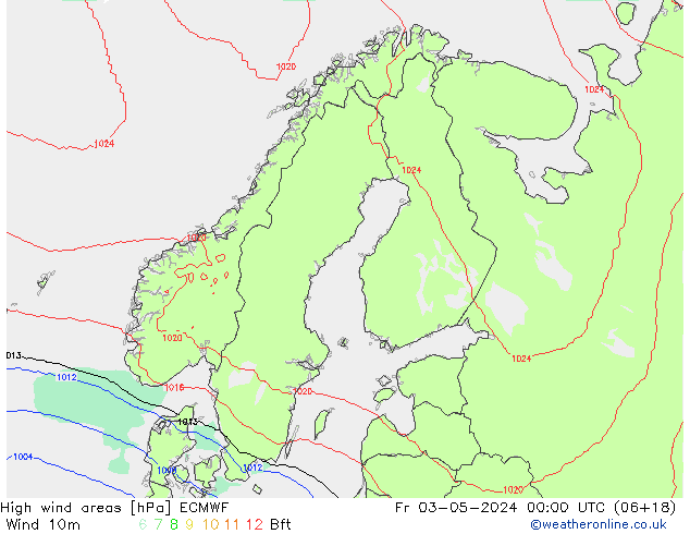 High wind areas ECMWF Fr 03.05.2024 00 UTC