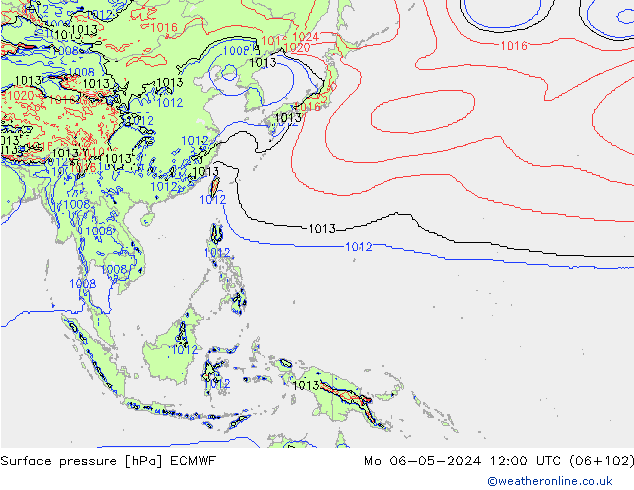 приземное давление ECMWF пн 06.05.2024 12 UTC