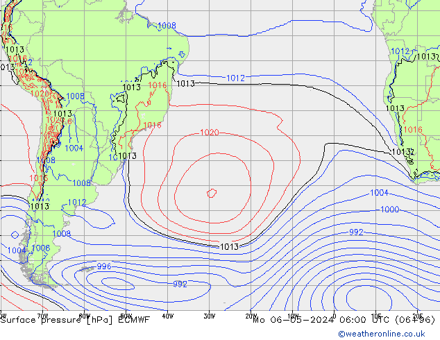 Luchtdruk (Grond) ECMWF ma 06.05.2024 06 UTC