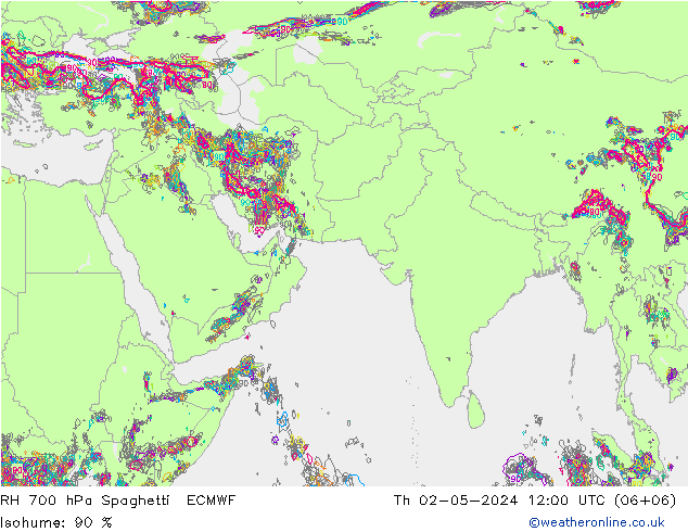 RV 700 hPa Spaghetti ECMWF do 02.05.2024 12 UTC