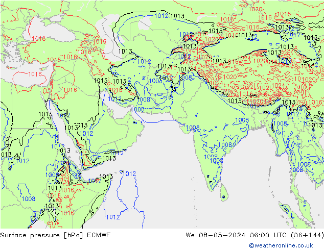 Yer basıncı ECMWF Çar 08.05.2024 06 UTC