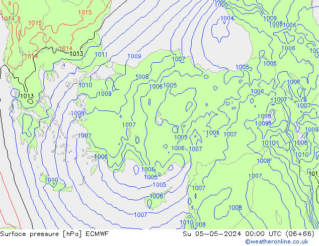 приземное давление ECMWF Вс 05.05.2024 00 UTC