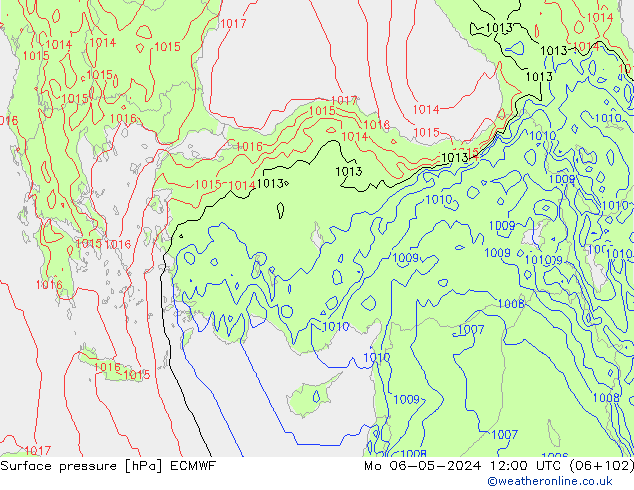 Surface pressure ECMWF Mo 06.05.2024 12 UTC