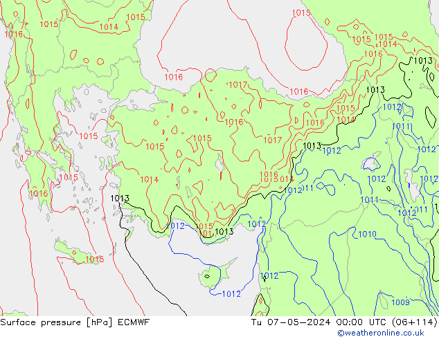 Yer basıncı ECMWF Sa 07.05.2024 00 UTC