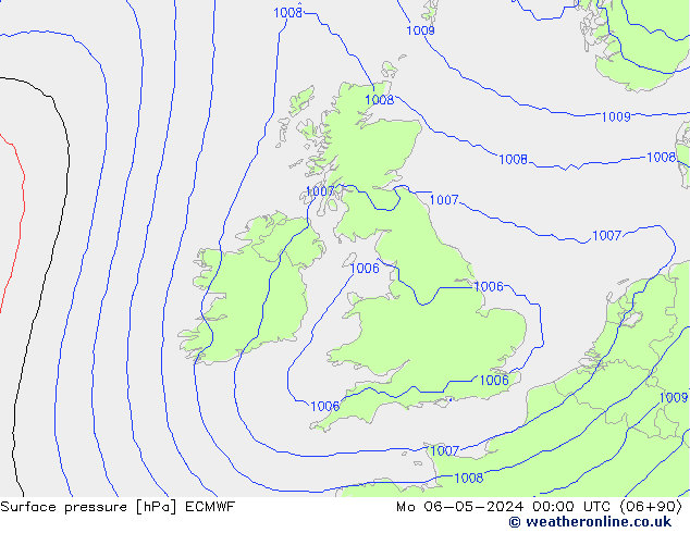 Surface pressure ECMWF Mo 06.05.2024 00 UTC