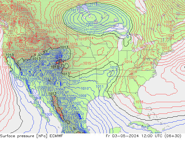 приземное давление ECMWF пт 03.05.2024 12 UTC