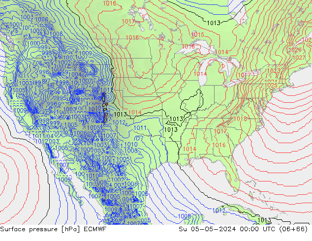 приземное давление ECMWF Вс 05.05.2024 00 UTC