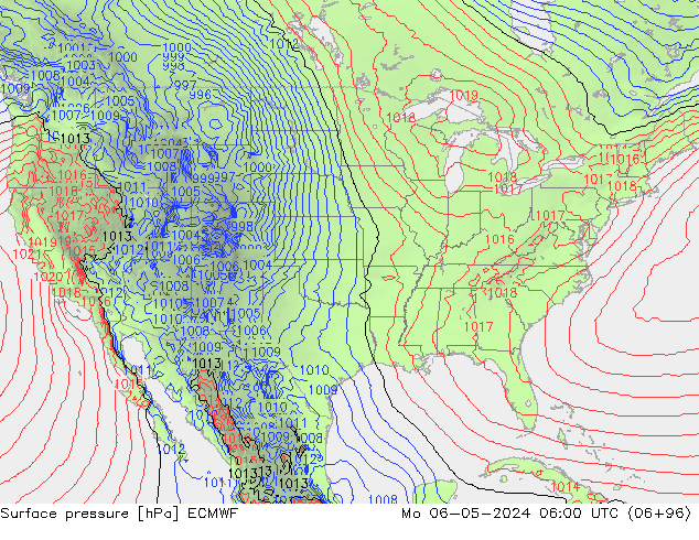 Yer basıncı ECMWF Pzt 06.05.2024 06 UTC