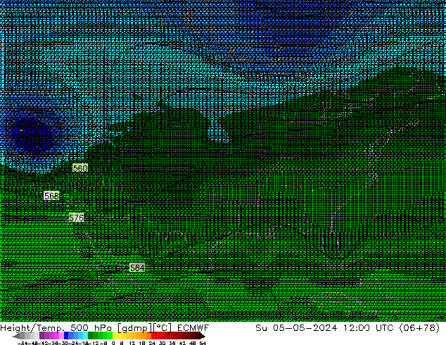 Height/Temp. 500 hPa ECMWF Ne 05.05.2024 12 UTC
