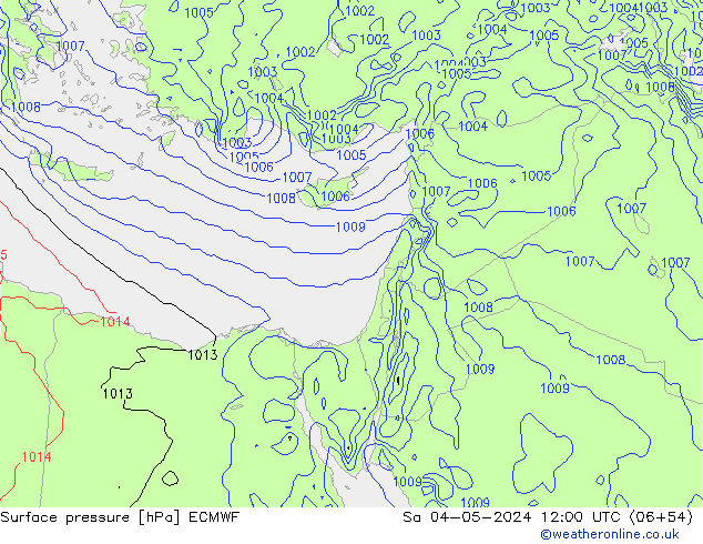 Surface pressure ECMWF Sa 04.05.2024 12 UTC