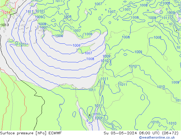 pression de l'air ECMWF dim 05.05.2024 06 UTC