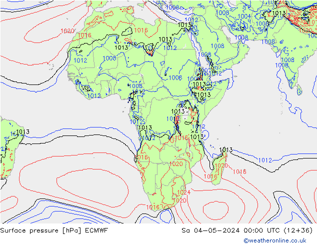 Surface pressure ECMWF Sa 04.05.2024 00 UTC