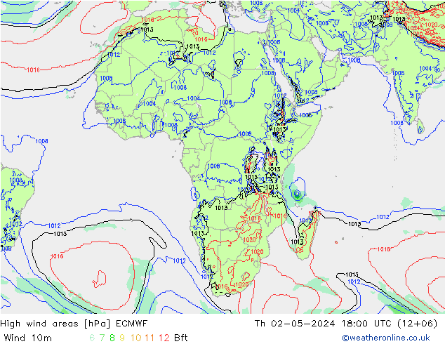 Izotacha ECMWF czw. 02.05.2024 18 UTC