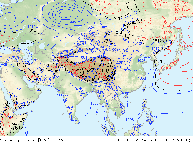 Surface pressure ECMWF Su 05.05.2024 06 UTC