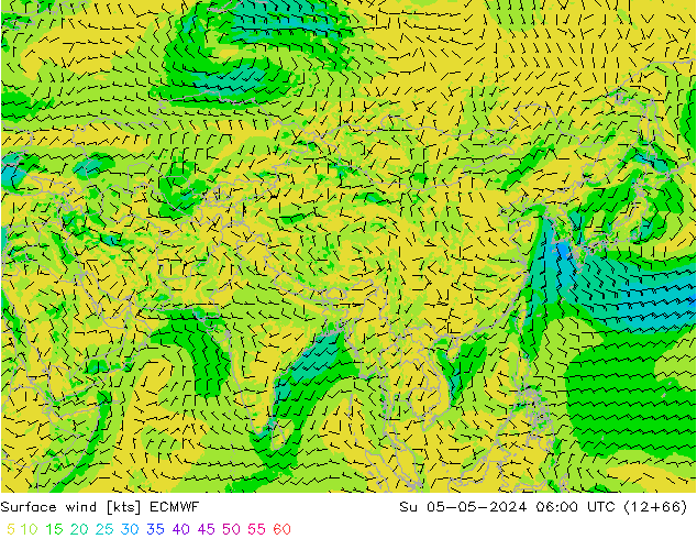 Viento 10 m ECMWF dom 05.05.2024 06 UTC