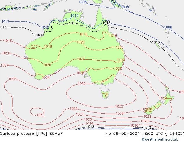 Yer basıncı ECMWF Pzt 06.05.2024 18 UTC