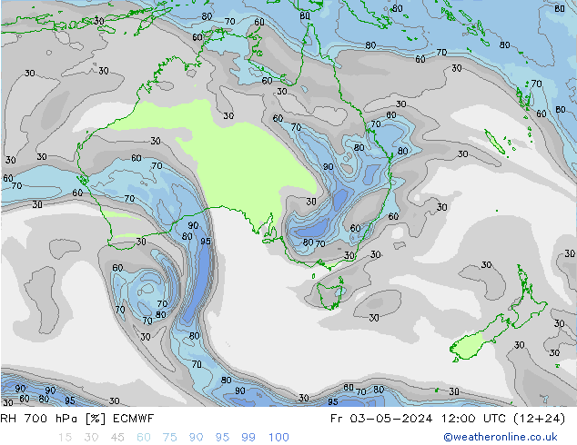 RH 700 hPa ECMWF pt. 03.05.2024 12 UTC