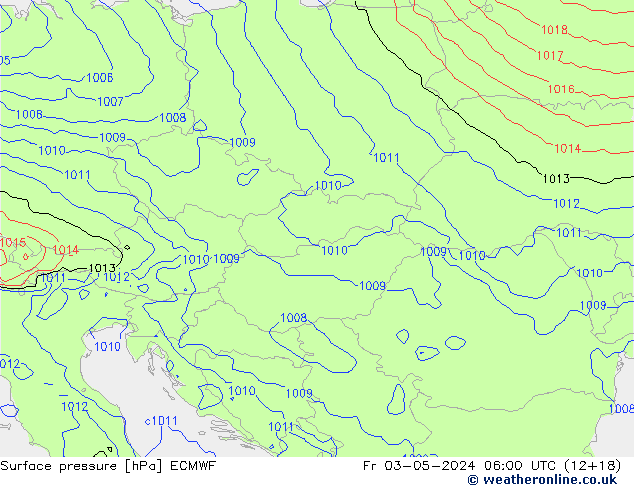 приземное давление ECMWF пт 03.05.2024 06 UTC