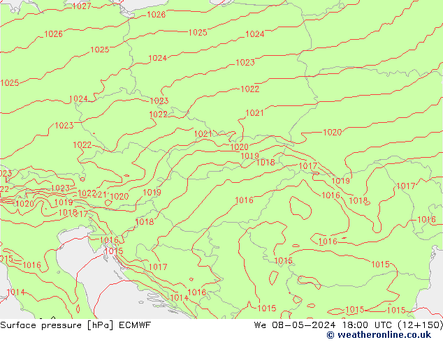 Bodendruck ECMWF Mi 08.05.2024 18 UTC