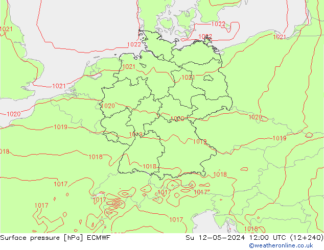 Surface pressure ECMWF Su 12.05.2024 12 UTC