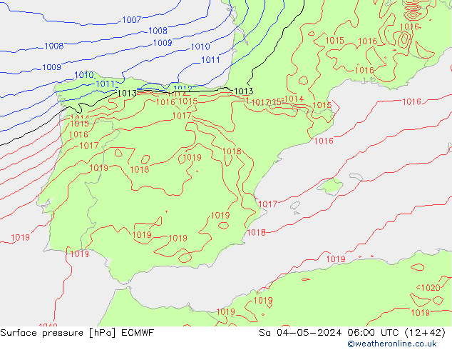 pression de l'air ECMWF sam 04.05.2024 06 UTC