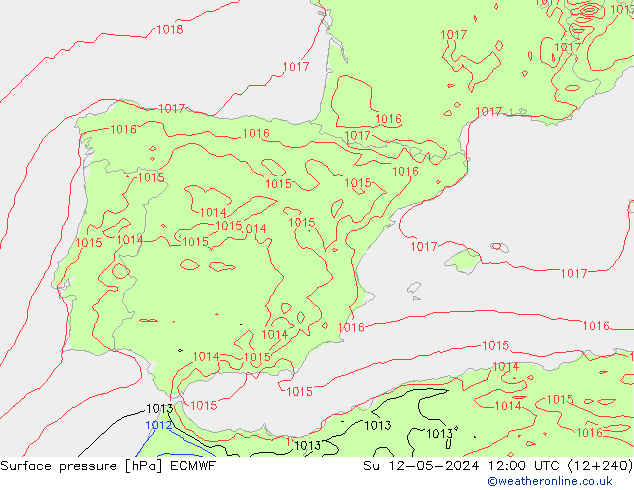 Yer basıncı ECMWF Paz 12.05.2024 12 UTC