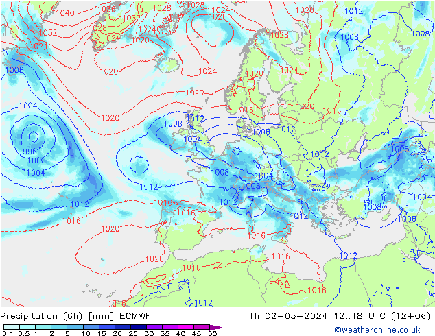 Yağış (6h) ECMWF Per 02.05.2024 18 UTC