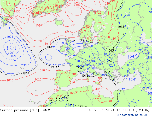 pression de l'air ECMWF jeu 02.05.2024 18 UTC