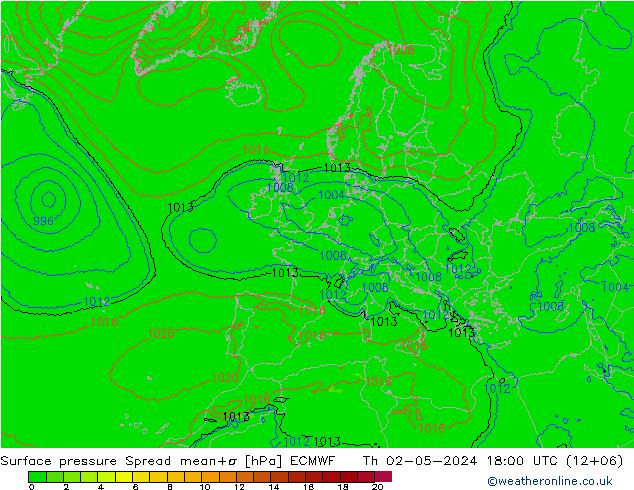 Bodendruck Spread ECMWF Do 02.05.2024 18 UTC