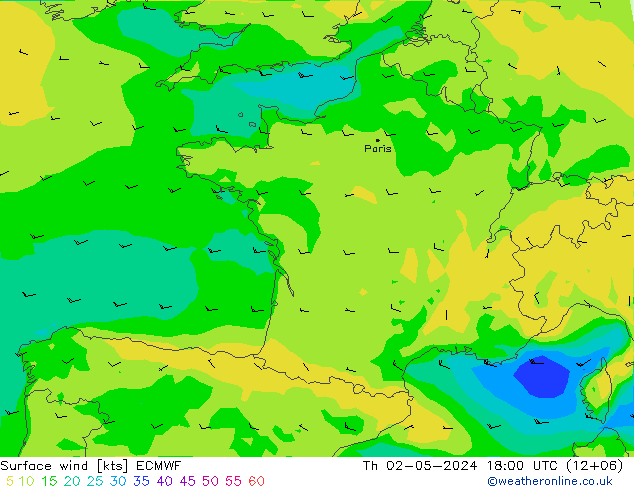 Bodenwind ECMWF Do 02.05.2024 18 UTC