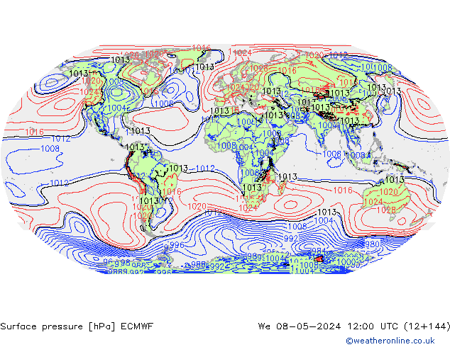 Yer basıncı ECMWF Çar 08.05.2024 12 UTC