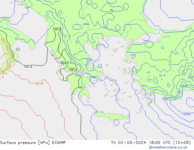 ciśnienie ECMWF czw. 02.05.2024 18 UTC