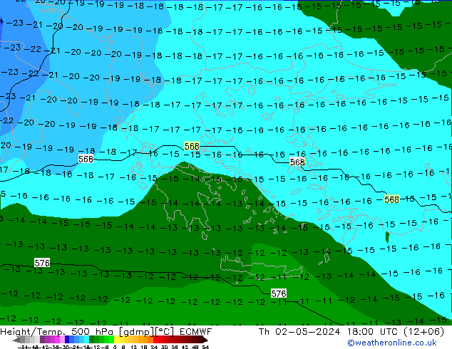 Height/Temp. 500 hPa ECMWF  02.05.2024 18 UTC