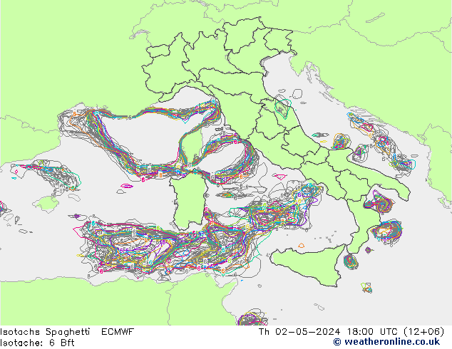 Isotachs Spaghetti ECMWF чт 02.05.2024 18 UTC