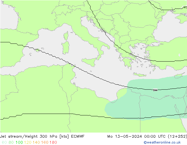 Straalstroom ECMWF ma 13.05.2024 00 UTC