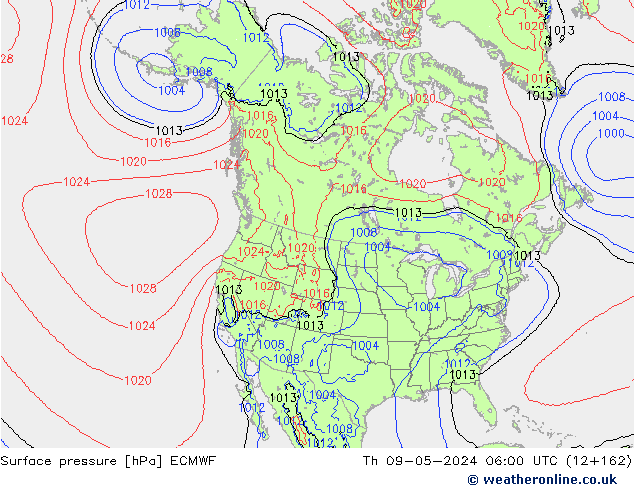 Surface pressure ECMWF Th 09.05.2024 06 UTC