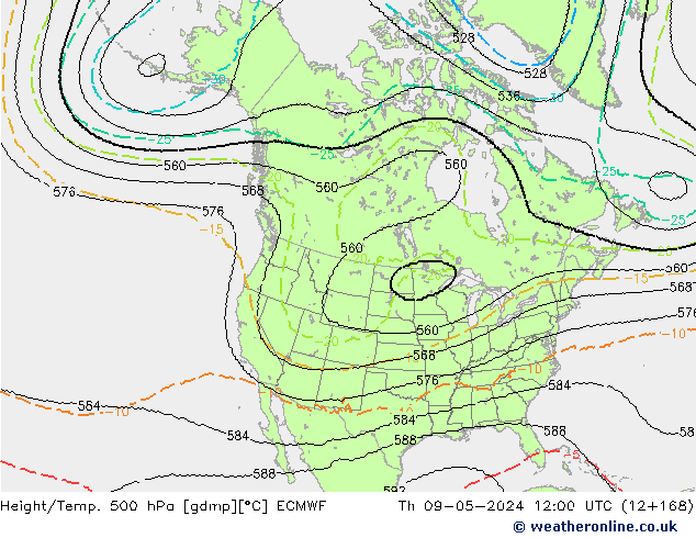 Height/Temp. 500 hPa ECMWF  09.05.2024 12 UTC