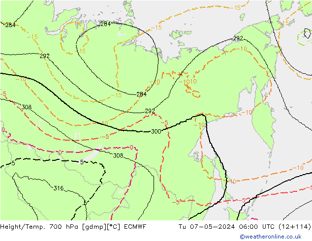 Height/Temp. 700 hPa ECMWF mar 07.05.2024 06 UTC